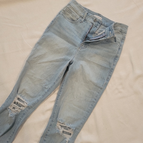 Good American Good Legs light wash Skinny Denim distressed Jeans size 4 / 27 - Picture 6 of 8